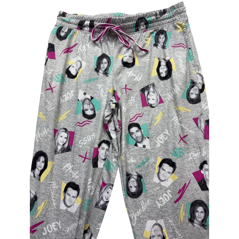 Friends Pajama Pants Women Large 12/14 Gray All Over Print Joggers 90s TV‎ Show - Picture 10 of 10